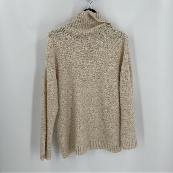 Cream turtleneck oversized sweater Forever 21 large - Picture 5 of 7